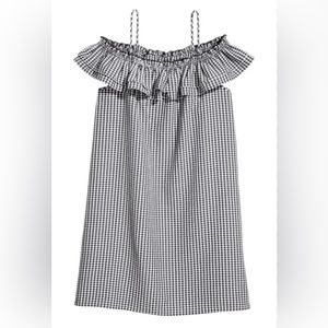 H&M Off The Shoulder Checked Dress